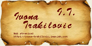 Ivona Trakilović vizit kartica